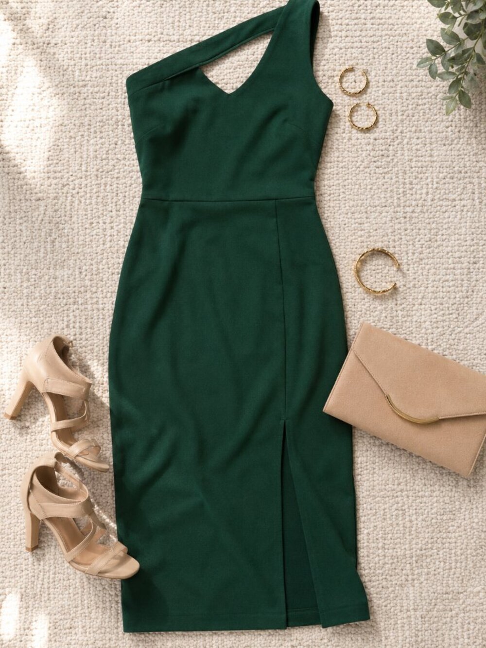 Rachel Rachel Roy “Lara” One-Shoulder Midi Dress – Greener Pastures Size XXL